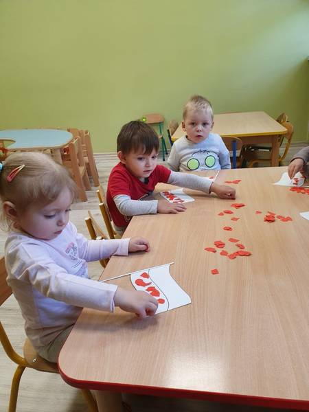 Aktywność plastyczna z wykorzystaniem metody wyklejania- Flaga Polski